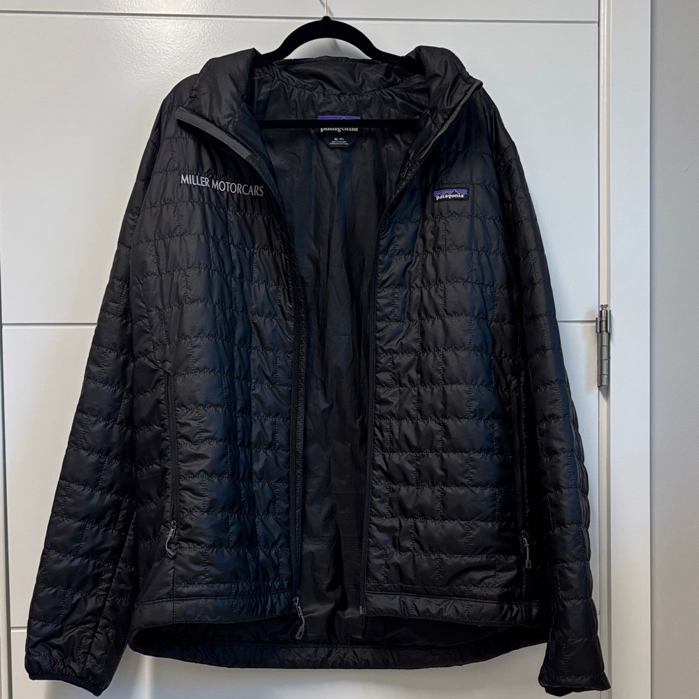 Patagonia Black Quilted Jacket with Embroidery